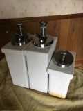 Three Hall porcelain soda fountain dispensers