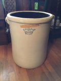 15 gallon crock.  Old label affixed to front.