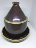 Crock chicken waterer.  11 inches tall.  Small