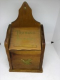 Wooden trading stamp box.