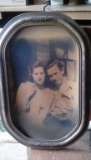 Oval picture frame w/picture 12x18 1/2