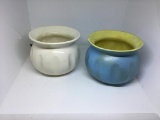 Two American Bisque planters, spittoons