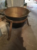Apple butter kettle on stand