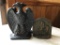 2 sets heavy metal bookends.  End of trail,
