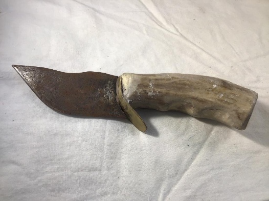 Handmade stag handled hunting knife.  8 inch