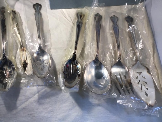 Rogers silverplate Daybreak serving pieces.  7