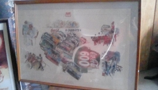 TWO FRAMED NASCAR POSTERS