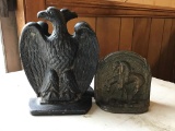 2 sets heavy metal bookends.  End of trail,