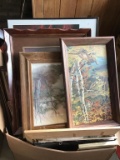 Large lot vintage frames and prints