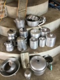Lot aluminum kitchenware lot.  Canisters, coffee