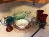 Glassware lot.  End of auction