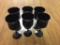 6 black amethyst footed goblets.  One has chip on