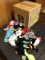 Ten beanie babies and wooden alphabet box