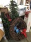 Large lot Christmas.  Wreath, trees, garland,