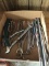 Misc too lot.  Crescent and box end wrenches,