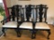 Six black lacquer Highly ornate chairs with