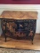 Bombay style oriental three drawer chest.  Marble