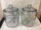 Pair 14 inch tall contemporary store jars