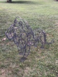 Rastafarian Lawn lion. Wire sculpture.  Imagine