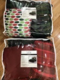 Two Queen red green comforter sets