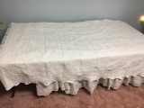 Rollaway bed with bedspread