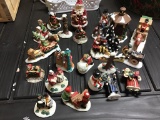 Lot of miniature Christmas village pcs.  Lefton,