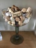 Large footed glass with corks