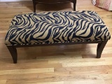 Animal print bench.