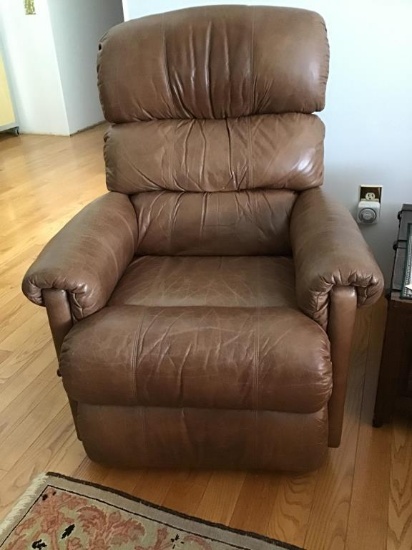 Lazy boy recliner.  Leather.  Stationary