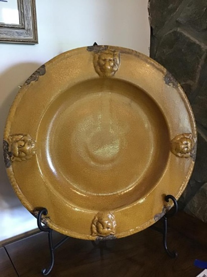 17 inch pottery dish.  Stand not included
