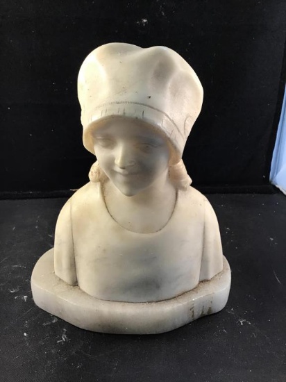 Bust.  5.5 wide x 12 tall.  Peasant girl bust