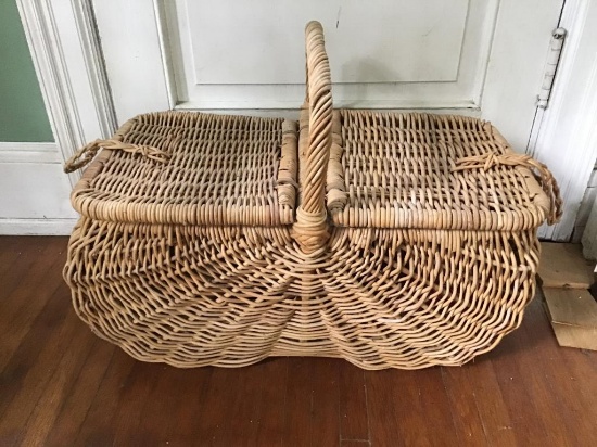 Double wicker basket.  23 inches x 11 in high.