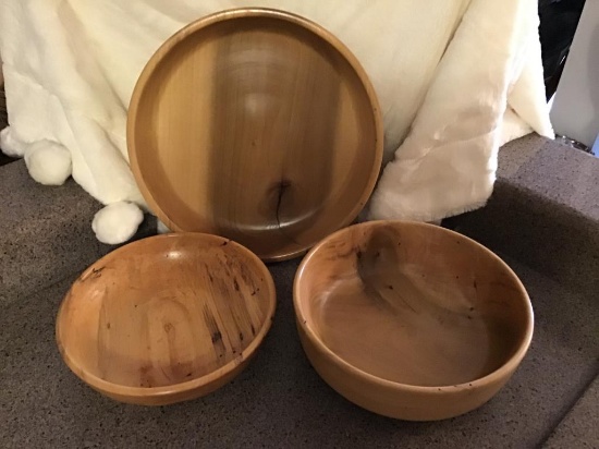 Three handmade wooden bowls. Buster Weatherly. 13