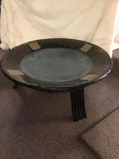 Evans design bowl. 19 inches. On metal ornate