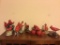 Cardinals and red birds.  1 Enesco, 2 Lefton