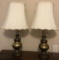 Pr 27 inch vintage brass lamps