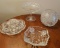 Four cut glass pressed glass pieces