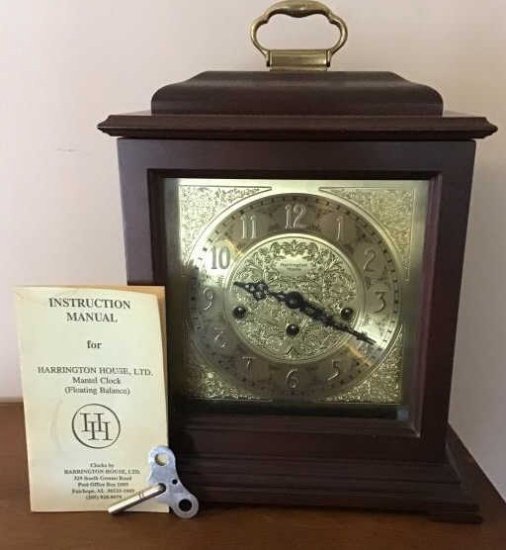 Harrington House Mantel clock w/key | Art, Antiques & Collectibles  Collectibles Decorative Collectibles Collectible Clocks | Online Auctions |  Proxibid