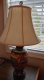 Oriental motif lamp.  29 inches