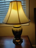 Oriental bird motif lamp.  26 inches.