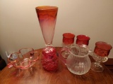 Misc cranberry glass