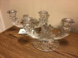 Pair Fostoria candelabras, 3 glass candleholders