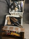 Misc lot flood lamps paint tools. Boots ect