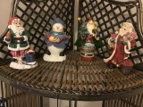 Santa and snowman figurines