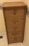 Pine five drawer chest