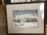 Framed watercolor.  Colville