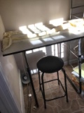 Drafting table stool, lights, etc