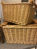 Set of three baskets and wine rack