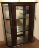 Wall Hung curio cabinet - curved glass front