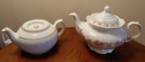 Three teapots. English pc has crazing, fleabites